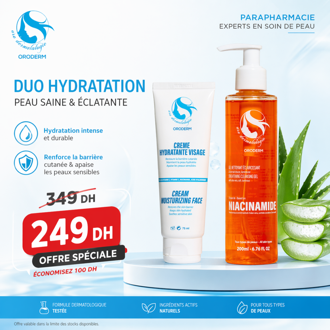Pack Soin Visage ORODERM – Gel nettyant , Crème Hydratante